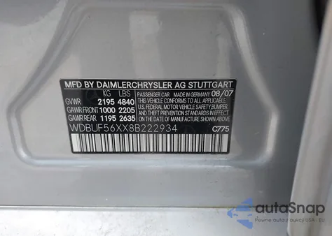 2008 Mercedes-Benz E 350 из США, поврежденный, VIN WDBUF56XX8B222934